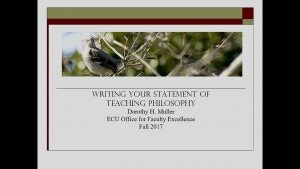 Writing Your Teaching Philosophy Statement PowerPoint