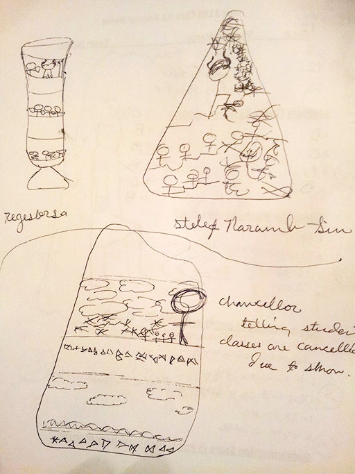 Student Answer Sheet with depiction of a Stele