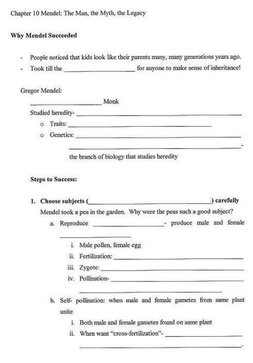A document set up for guided notes in the form of fill in the blank pre-questioning