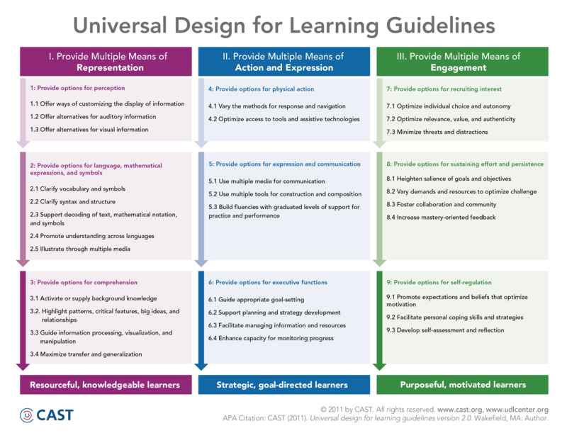 CAST UDL Guidelines Version 2.0