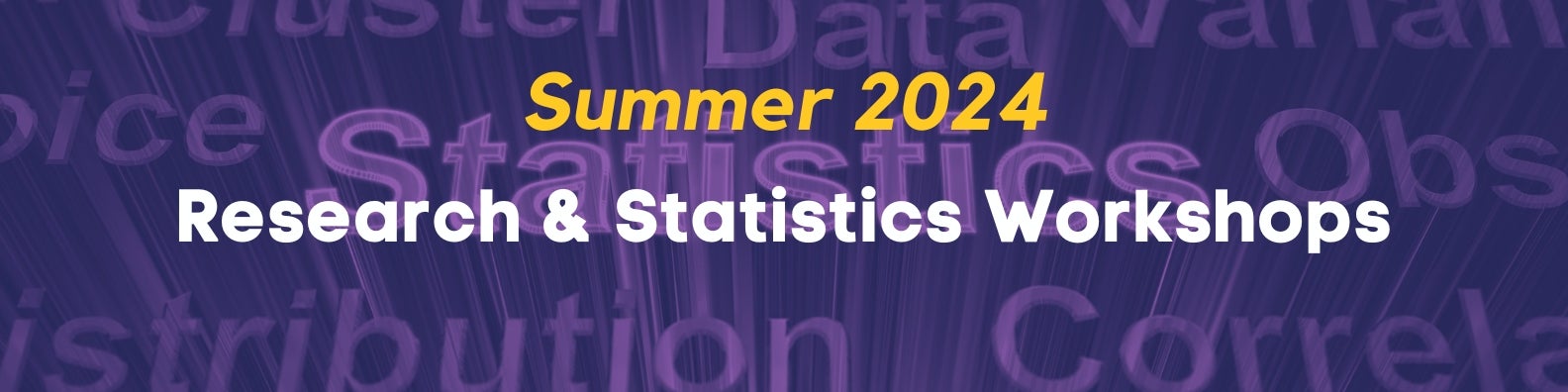 Summer 2024 Research and Statistics Workshops